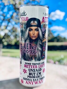 Bold Attitude 20oz Skinny Tumbler – Funny Sarcastic Gift | Sassy Quote Cup